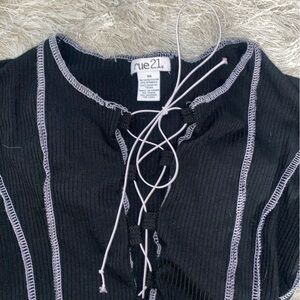 Black Lace Front Bodysuit XS